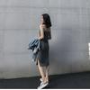 Medium and Long Suspender Dress, New Women's Split Ends In Summer, Thin Temperament, and Bottom Skirt Inside.