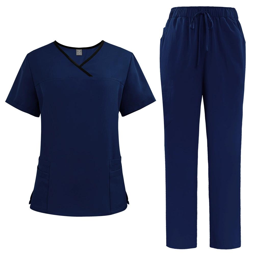 Krankenschwester Uniform Medizinische Schönheit SPA Uniform Zahnarzt Kittel Pflege Gesundheitswesen Kittel Set Damen Chirurgie Kittel Oberteil+Hose Anzug Großhandel