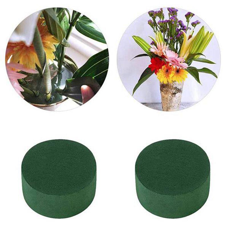 A84E-30Pcs Wedding Aisle DIY Craft Floral Arrangement Water-Absorbing Home Garden Green Flower Foam Fresh-Keeping Round Brick