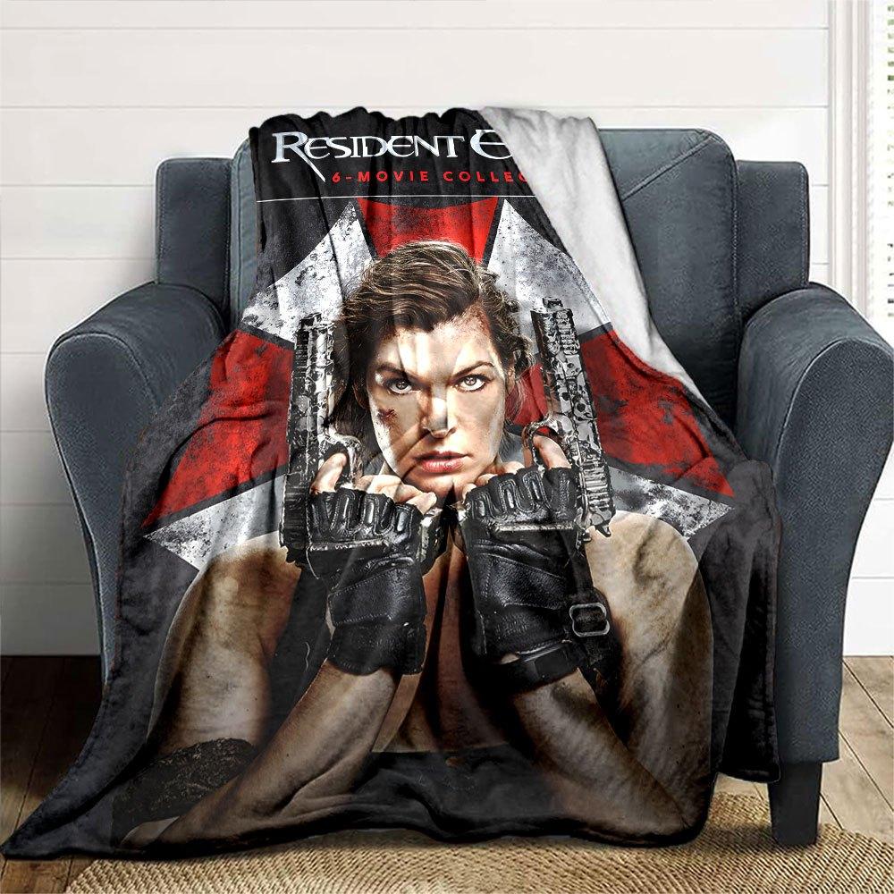 1pc Resident Evil Blanket Soft Warm Throw for Home, Office, Travel All Season Cozy Bedding Gift, Office Cozy AccessoryB3