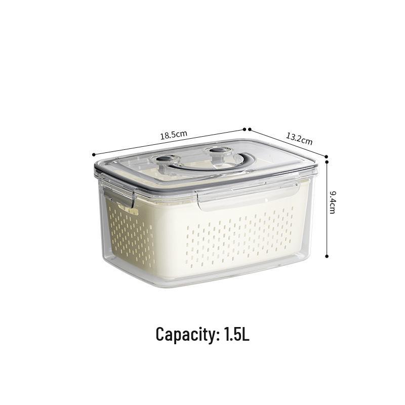 Outdoor Food-Grade Double-Layer Drain Basket & Storage Box for Vegetables & Fruits - Insect & Dust Proof, Fresh-Keeping for Refrigerator.