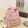 Schultasche, Cartoon-Rucksack für Mittelschülerinnen, transparente Pain-Tasche im INS-Stil für Frauen, Rucksack mit großem Fassungsvermögen für Oberstufenschüler, kleiner Doppel-Schultergurt