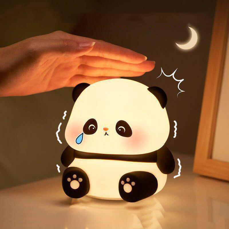 Panda Led Night Light Living Room Cute Panda Plastic Lamp Bedside Decor Creative Kids Night Light Birthday Gift Decoration