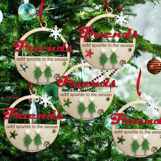 Friends Sea Glass Decoration Handmade Wooden Xmas Tree Friendship Seaglass