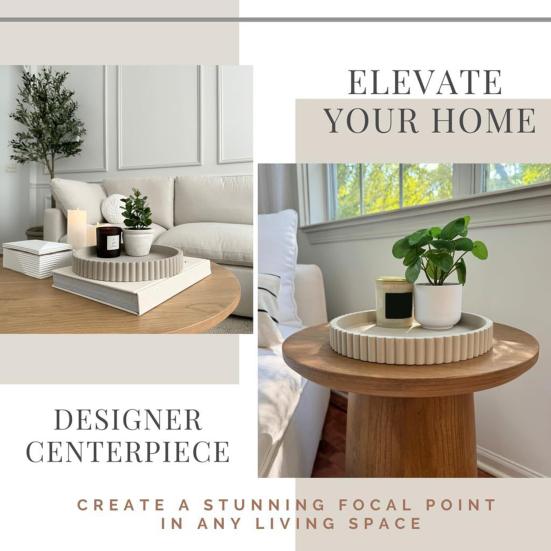 Round Rectangle Decorative Tray Multi-purpose Jewelry Trinket Holder Organizer Storage Serving Tray Living Room Kitchen Counter Coffee Centerpiece