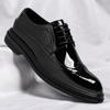 Leather Shoes Men's Glossy Brock Carved Youth Single Shoes Groom Wedding Shoes Wedding Leather Shoes 2025