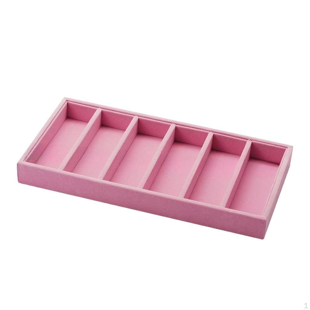 Eyeglass Display Tray, Frame Storage Box with Compartments, Velvet MDF, Secure for Valets,