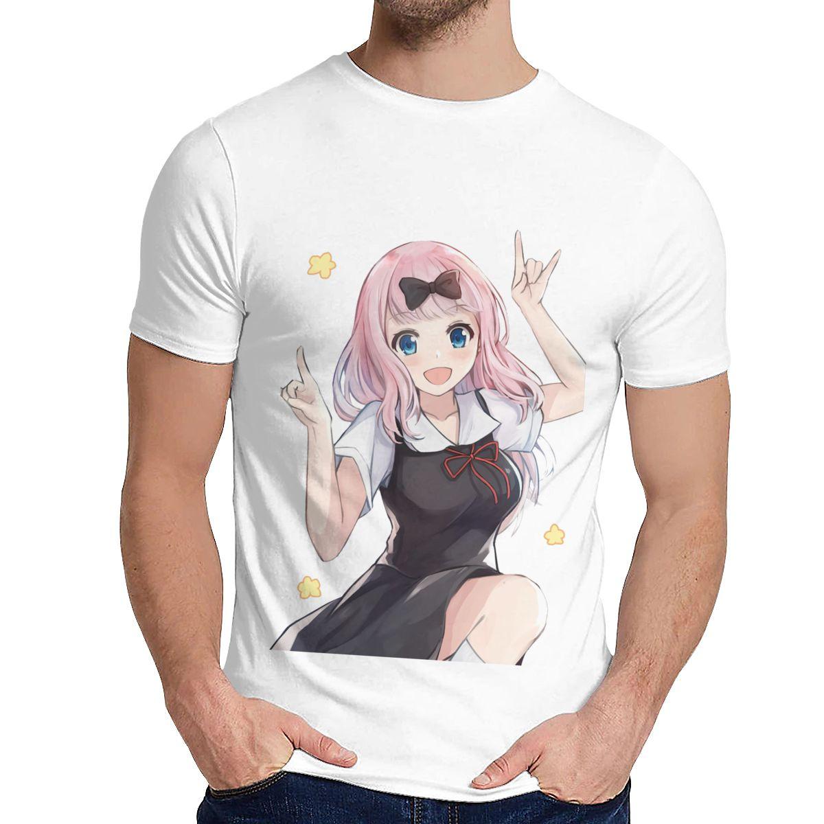 For Man T Shirt Humor Cute Fujiwara Chika Kaguya Sama Love Is War Anime Natural Cotton L