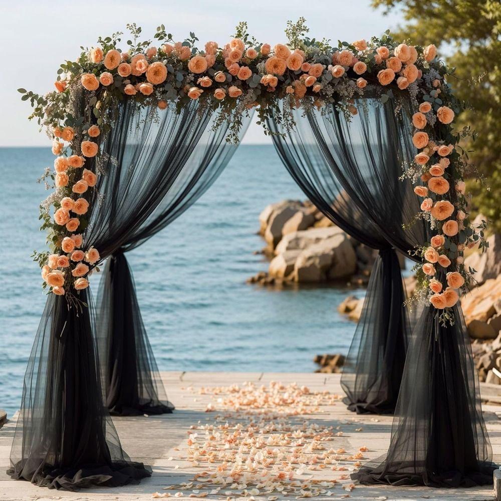 Width 160CM Wedding Tulle Arch White Pink Backdrop Fabric Arch Draping Fabric  Wedding