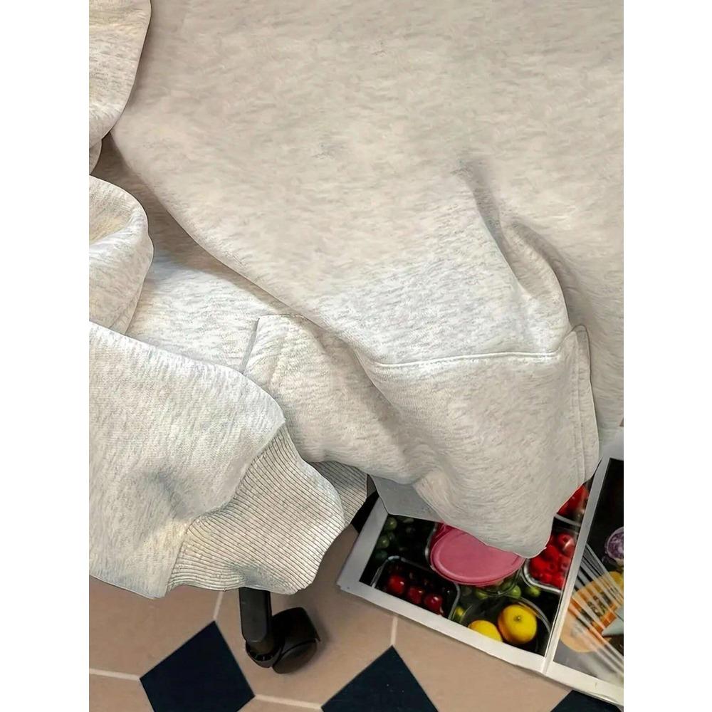 Women's Casual Long Sleeve Hoodie with Letter and Floral Pattern Back Print Kangaroo Pocket Comfortable and Stylish Classic