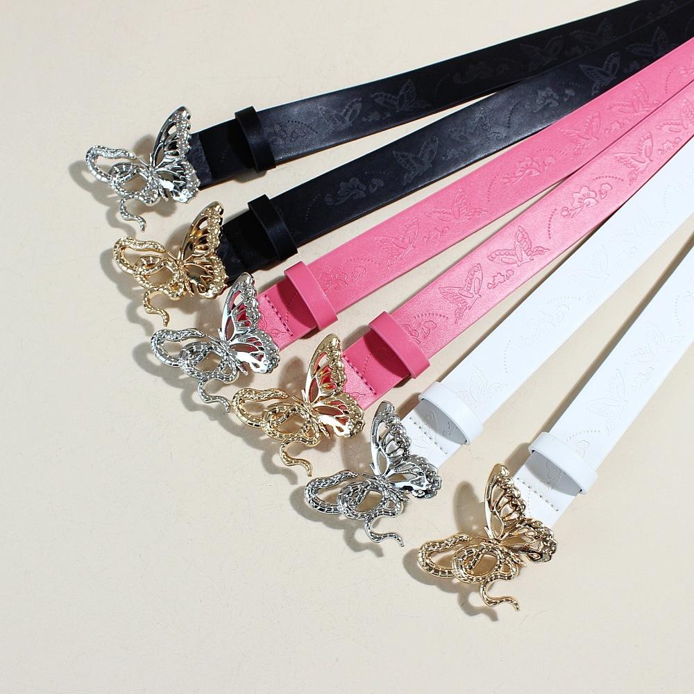 Snake Butterfly Button Head Decorative Belt Ladies Dress Shirt Belt Women