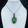 Tsavorite Pendant, 999 Copper Wire Wrapped Gemstone Jewelry, Handmade Amazing Pendant, For Thanksgiving