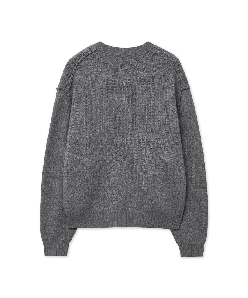 Intempomood Cottage Round Neck Cardigan_Gray