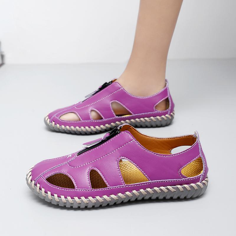 Women's Leather Sandals Casual Shoes Summer Beach Sandals