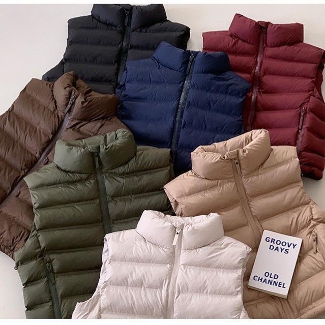 Light and thin short down cotton clothes vest women's Korean version new versatile stand-up collar vest thermal cotton vest jacket