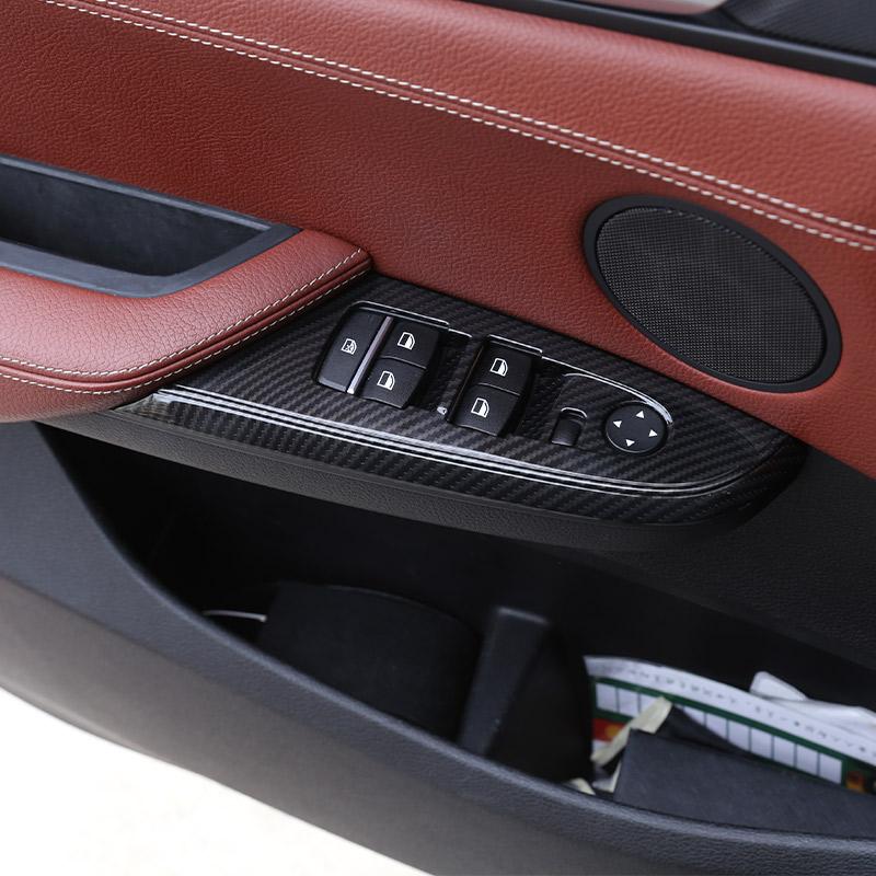 For BMW X3 X4 F25 F26 2011-2017 ABS Carbon fiber Car Window Glass Lift Button Decorative Frame Sticker Car Interior Accessories
