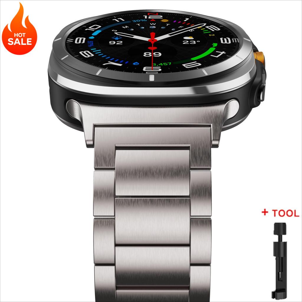 

Luxury Titanium Bracelet for Samsung Galaxy Watch 8 40mm 44mm 8Classic 46mm for Galaxy 7Ultra/Ultra 2025 47mm No Gap Metal Strap Galaxy Ultra 47mm серебряный