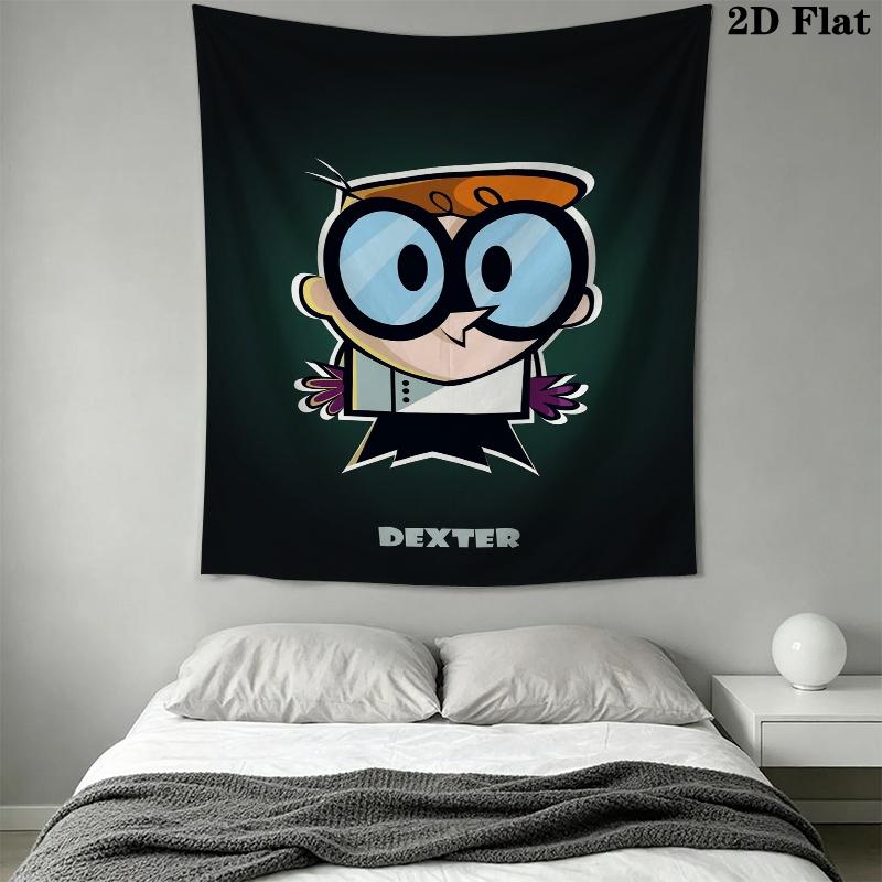 Dexter's Laboratory Wall Tapestry Aesthetic Wall Hanging Printed Fabric Blanket Decorative Tapestries for Bedroom Living Room Home Decor