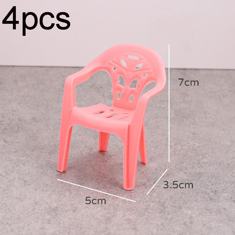 4Pcs Mini Support Miniature Items Armchair Plastic Backrest Chairs For 1/6 Dollhouse Accessories Doll Furniture Children'S Gifts