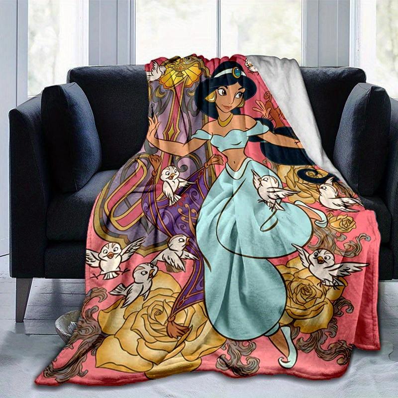 1pc Disney Princess Jasmine Throw Blanket Home Decor, Couch Cover, Outdoor, Gift for Friends, Flannel Blanket, Bedroom, Living Room, Travel