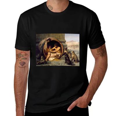 Diogenes the Cynical Philosopher and His Dogs TShirt Summer Casual Loose TShirt