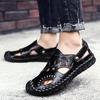 Men's Sandals Summer Soft Sandals Comfortable Men Shoes Genuine Leather Sandals Big Size Soft Outdoor Men Roman Sandals 698