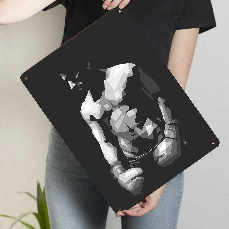 

Modern Minimalist Geometric Boxer Metal Iron Painting Home Decor Wall Art Hanging 20x30cm（7.8x11.8inch）