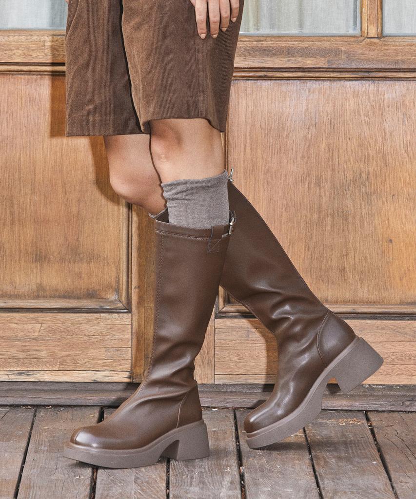 Spur Coline Minimal Platform Long Boots 5.5Cm -Ua9063 (2Color)