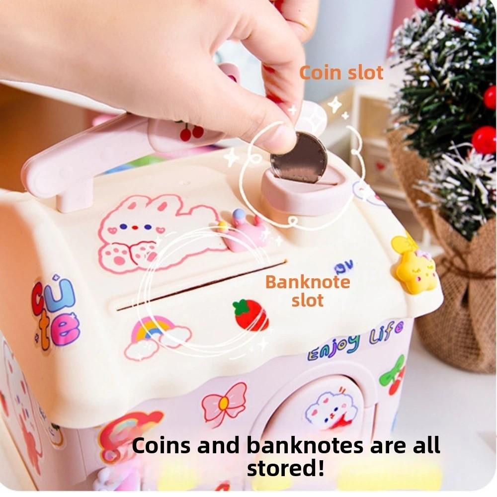 With Lock and Keys House Shape Piggy Bank House Shape Save Money Box Birthday Party