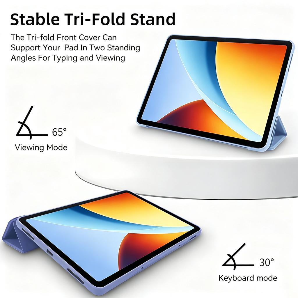 Tablet Case for Pad 6 7 8 Pro 11 11.2 / Redmi Pad 2 SE 8.7 11 PU Leather Flip Stand Smart Cover Soft Silicone Back Shell