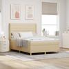 Box Spring Bed with Mattress Cream 160 x 200 cm Fabric