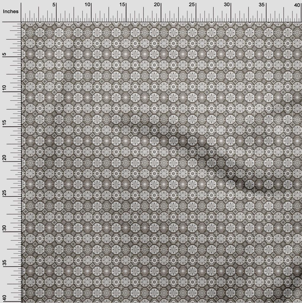 oneOone Cotton Flex Dusty Gray Fabric Asian Kilim Quilting Supplies Print Sewing Fabric By The Yard 40 Inch