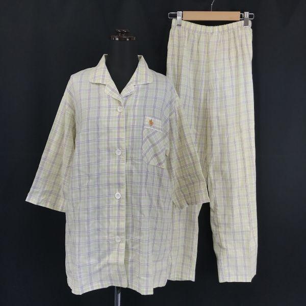 

Made in Japan POLO RALPH LAUREN Pajama Set Up Roomwear/Women s Size M/Yellow/Check Pattern/