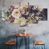 Rose Flower Bouquet Scene 5 Piece Five Panel Wall Canvas Print Modern Art Poster Picture Home Decor Gift For Him For Her