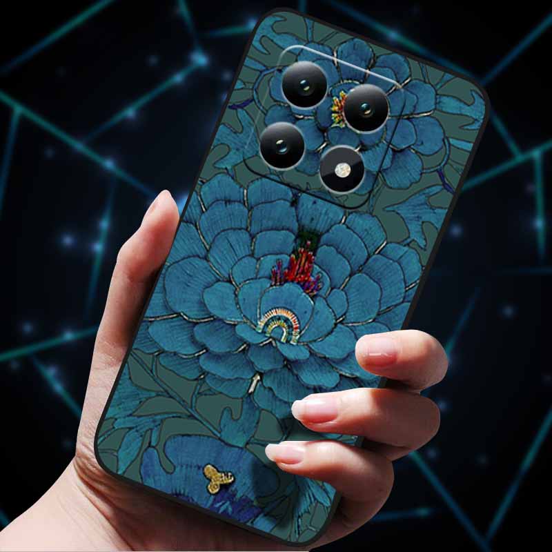 3D Flowers Emboss Fundas For Xiaomi 14T Pro 5G Case Soft Silicone Phone Cases for Xiaomi 14T 5G Back Covers Shell Mi 14T Pro Bag