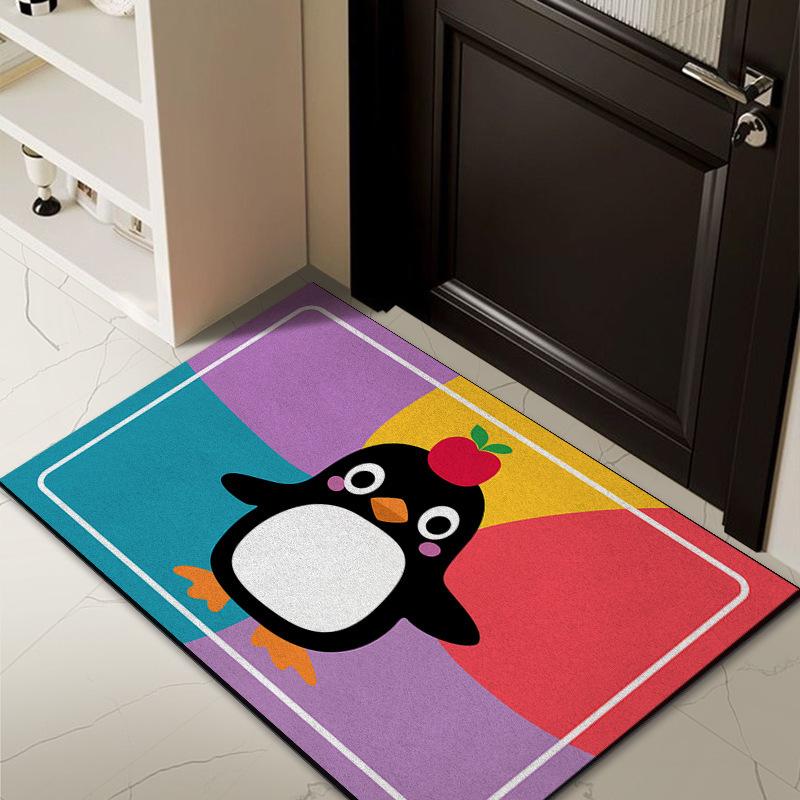 Kreskówkowa jedwabna mata podłogowa na drzwi wejściowe, domowa mata na drzwi wejściowe, mata na brud na drzwi, zewnętrzna odporna na brud, usuwająca kurz, dywan, który można dopasować