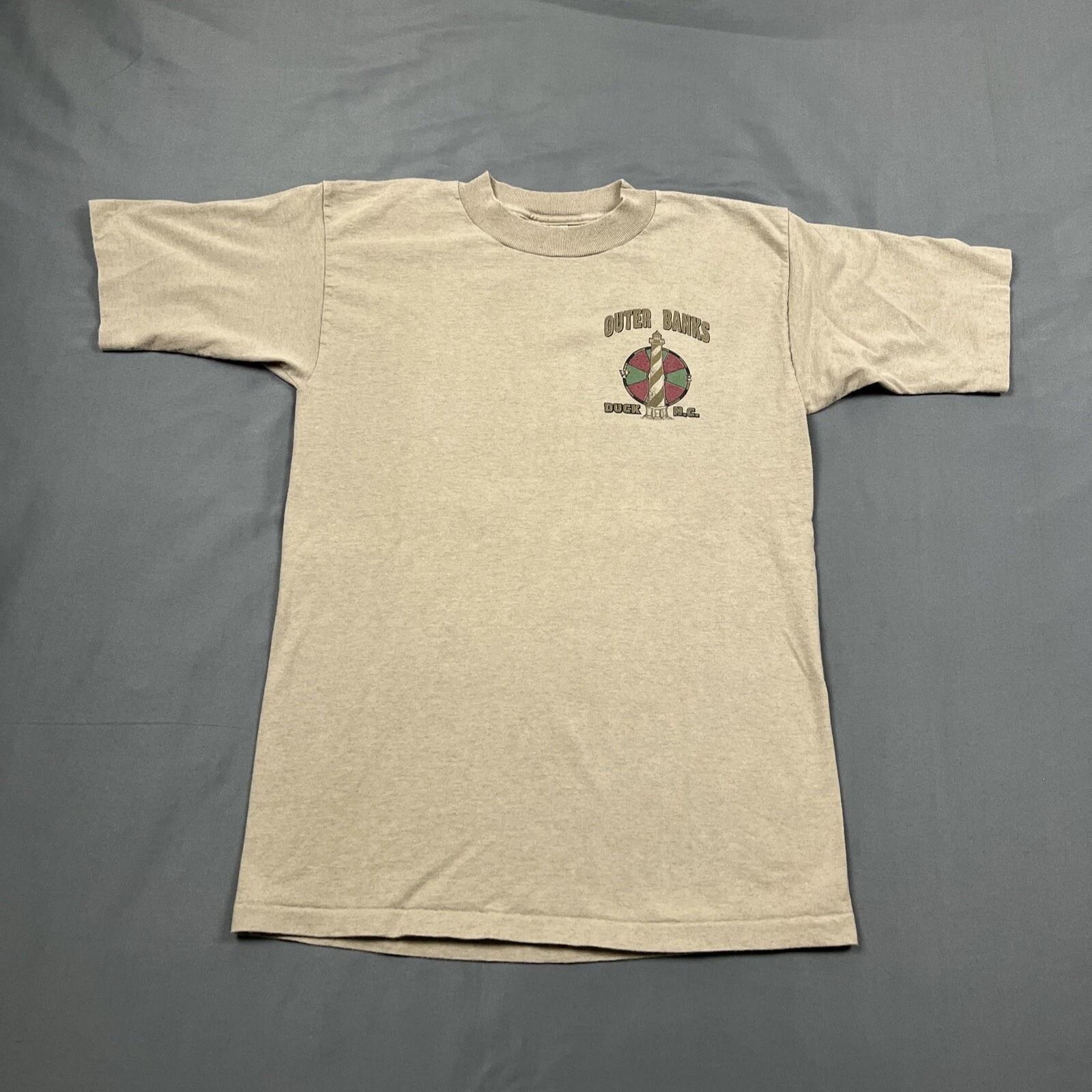 

Vintage Outer Banks Duck NC Graphic Tee Medium Brown USA Made Single Stitch 2XL