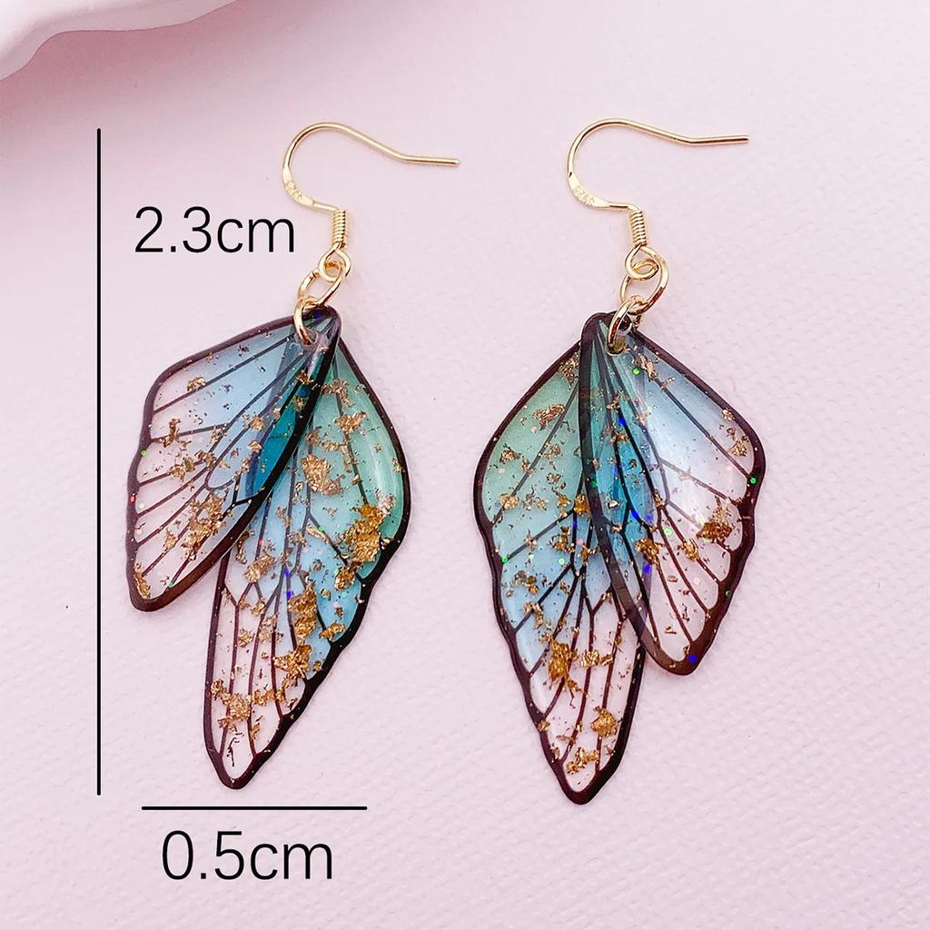 Vintage Persönlichkeit Schmetterlinge Flügel Bunte Schmetterlingsflügel Ohrringe für Frauen Coole Frauen Ohrring Geschenk