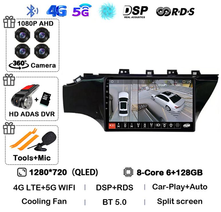 Android 14 Carplay For KIA RIO 4 IV FB X-line 3 2011- 2016 2017 2018 2020 2021 Car Radio Multimedia Player GPS Navigation Stereo