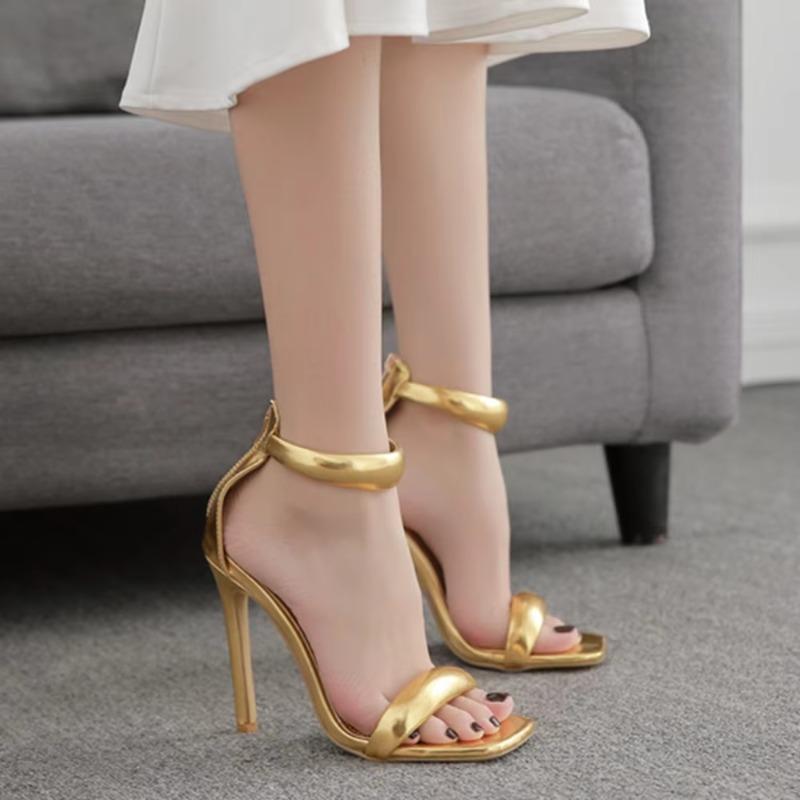Summer Peep Toe High Heel Sandals Sexy Buckle Strap Ankle-Wrap Ladies Club Women Stripper Shoes