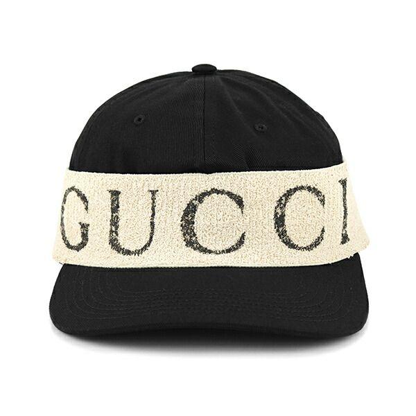 Used New Gucci GUCCI Cap Logo Headband Black Black White White