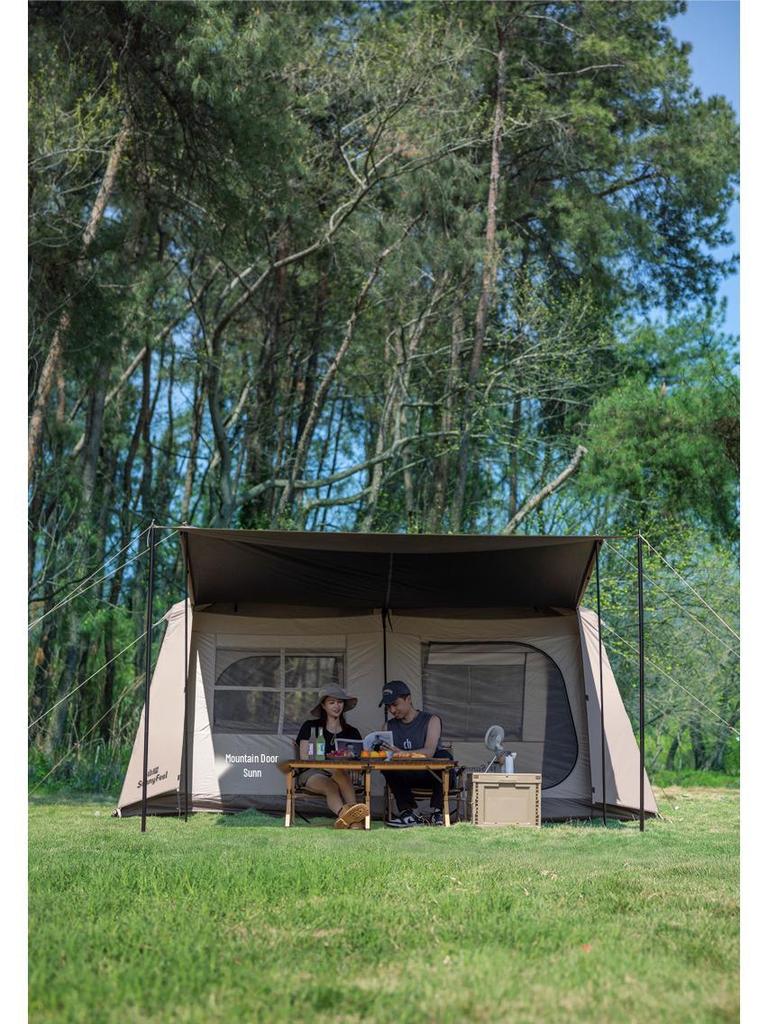 Mountain Door Ridge 13 Quick Open Tent: 2-in-1 Canopy with Black Sun Protection for Camping