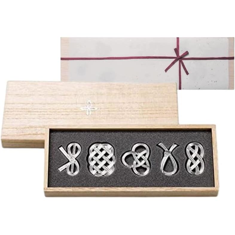 Nousaku Chopstick Rest - Musubi - Set of 5, Wrapped in Washi Paper
