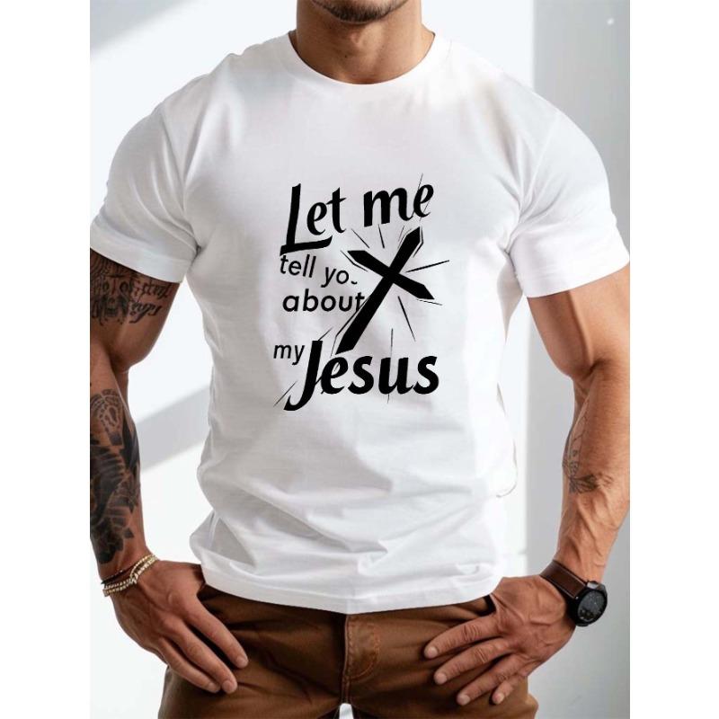 

Plus Size Men s Summer T-shirt,Print Short Sleeve Tees trend Casual Tops for Daily Life, Big & Tall Guys 4XL білий