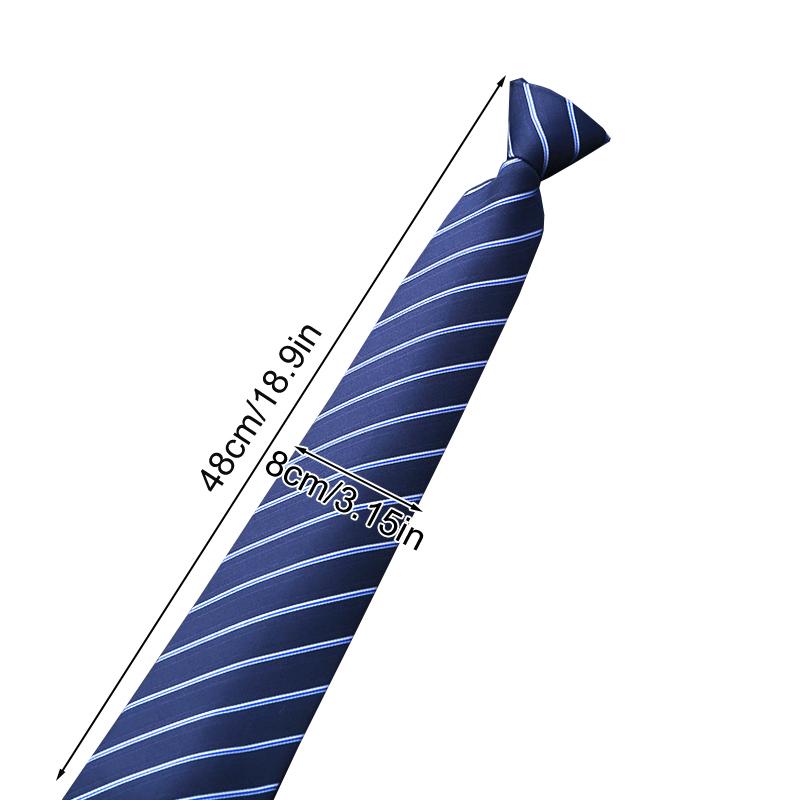 1Pc Wedding Lazy Business Fashion Solid Color Casual Striped Men's Zipper Necktie Zip Up Neck Tie