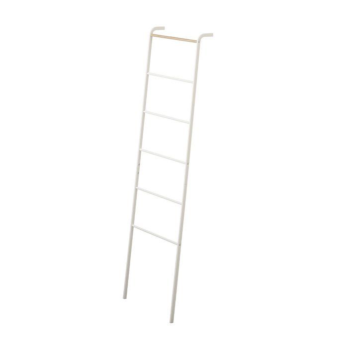 YAMAZAKI - Echelle porte serviettes avec 6 barreaux - H160 cm - Blanc