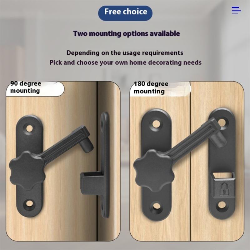 Secure Zinc Alloy Door Lock Latches Easy Installation Designs Accessory for Interior Exterior Door Rustproof Use