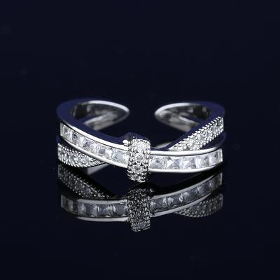 2026 Korean Version of Trendy Temperament Women's Ring Inlaid with Zircon Ring Jewelry Accessories Party L Gift