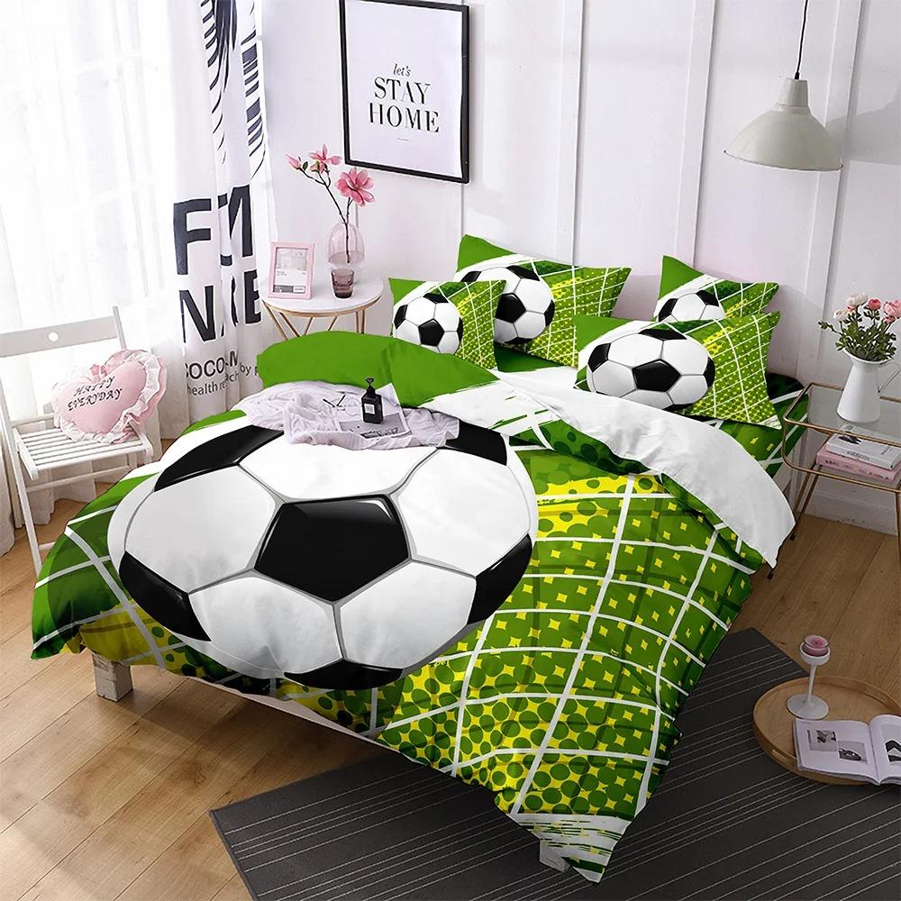 Duvet Pillowcase Football Sports Bedding Set HD Printing Bedroom Decoration for Children and Adults Home Boutique Gifts