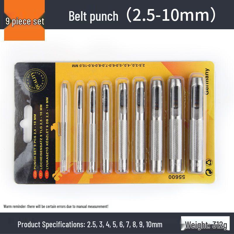 Leather Belt & Shoe Hole Puncher - Hand-Operated Tool